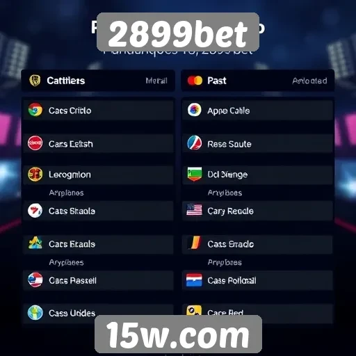 Métodos de pagamento disponíveis na 2899bet